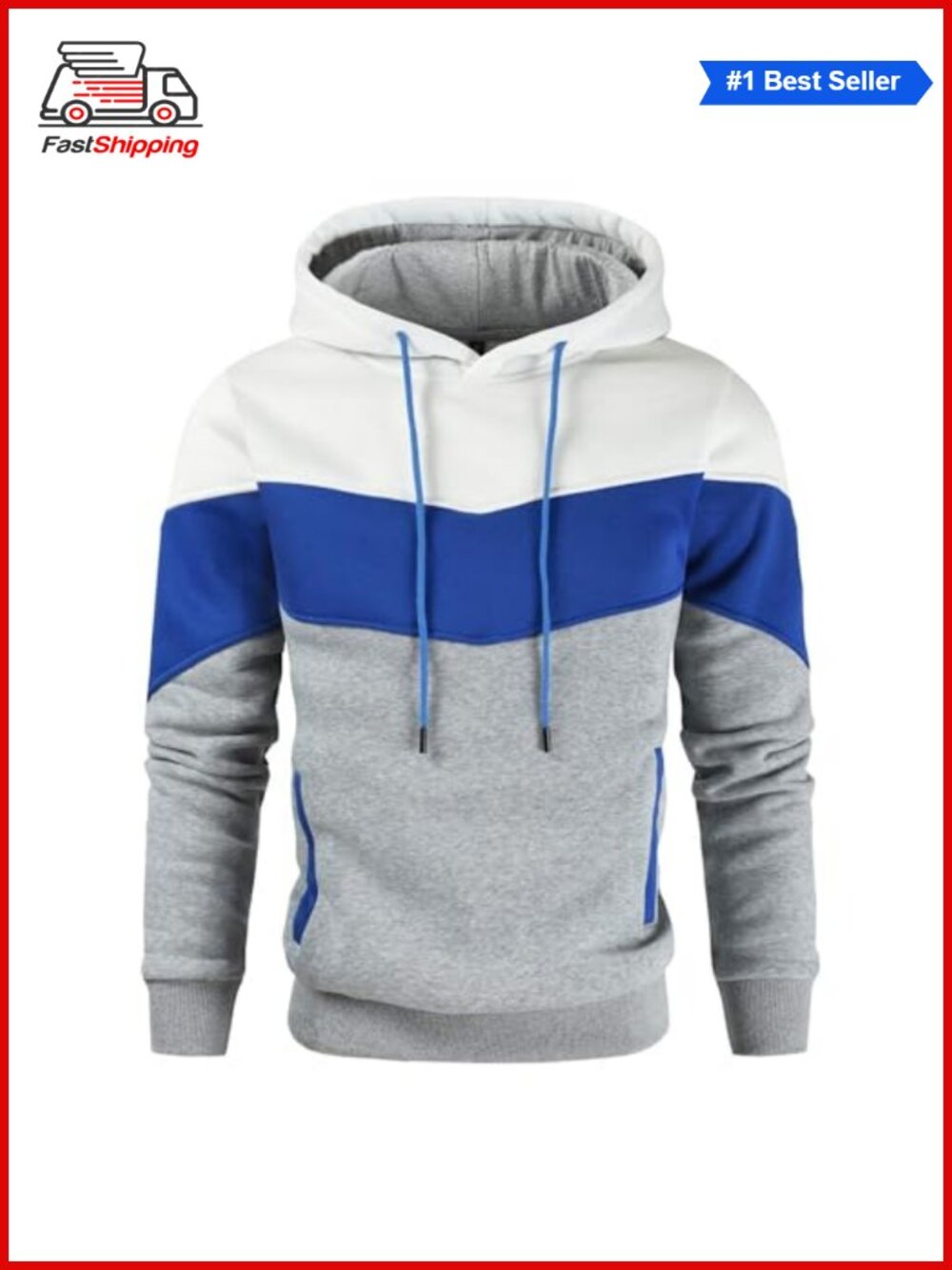 ✨ Gesean Men's Color Block Pullover Fleece Hoodie Casual Sweatshirt